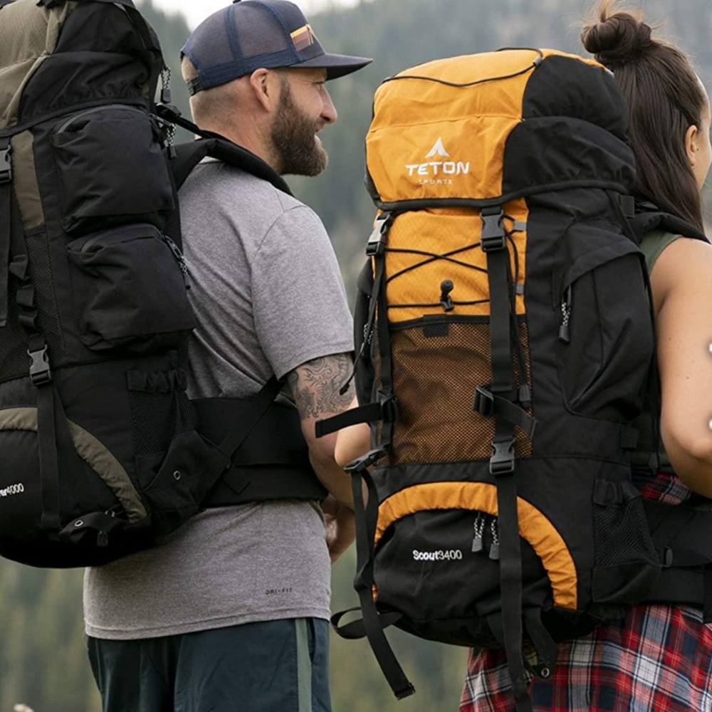 TETON Sports Scout 3400 Internal Frame Backpack Meca Orange 55L Travel Hiking